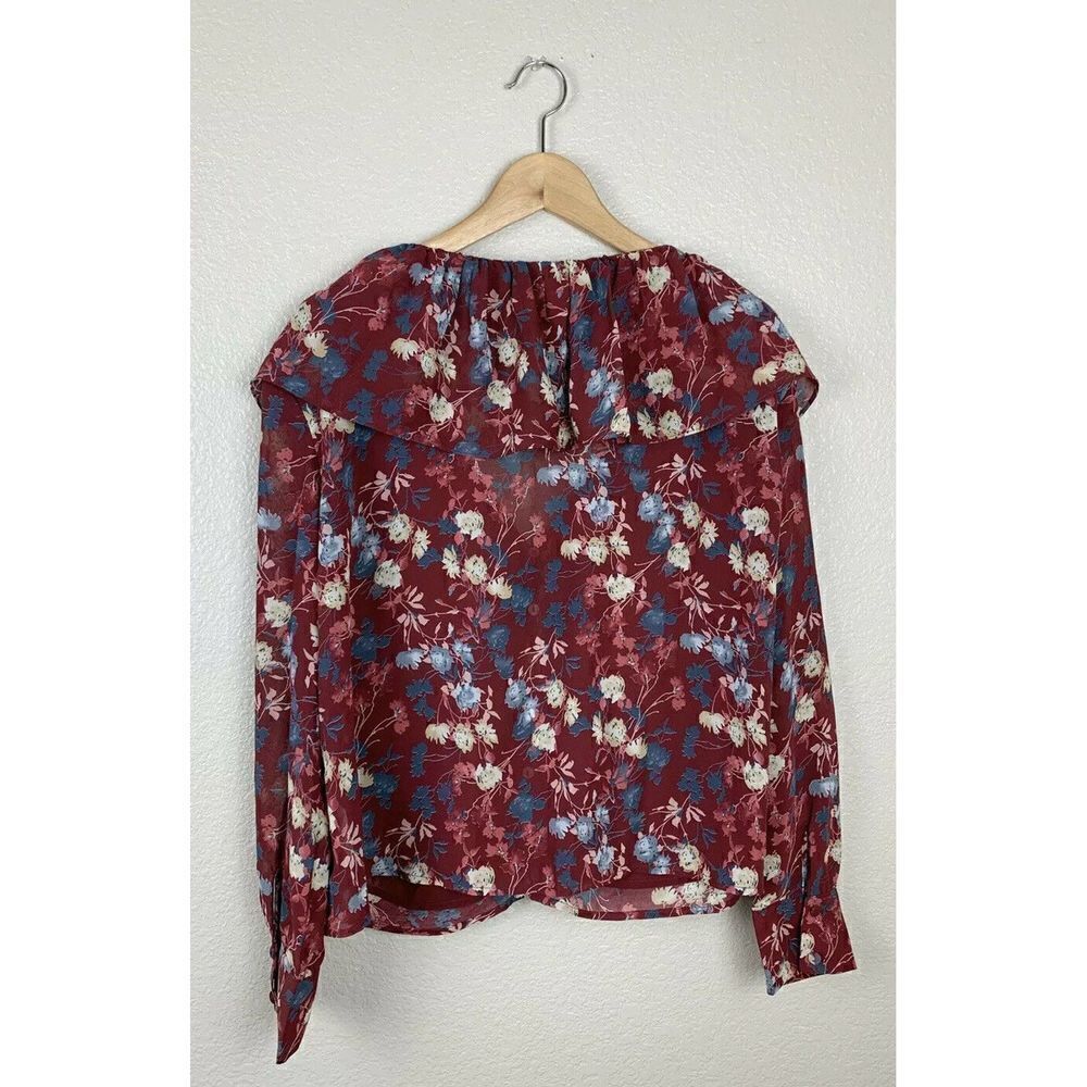 Vici Collection Floral Ruffle Button Front Top - Picture 5 of 5
